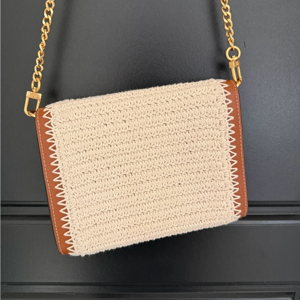 Tory Burch Raffia & Leather Small Crossbody | Retail $478 | 2022 - Picture 3 of 7